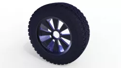 Wheel, metal black and rubber