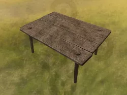 Wooden table Low-poly  3D model