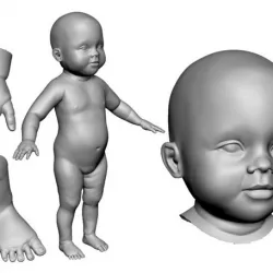 Baby in T Pose Quad Mesh with 5 Subdivision Levels