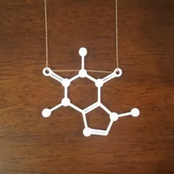 Caffeine Molecule Pendant