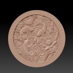 fish and lotus flowers