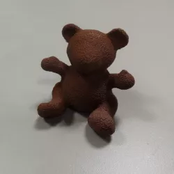 Fuzzy bear with flat bottom