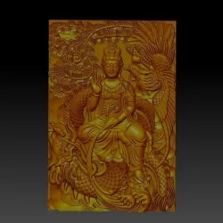 guanyin with dragon and phoenix