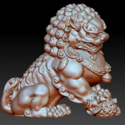 guardian lion or foo dogs 3d model
