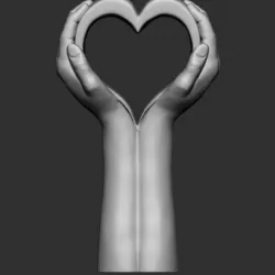 hand heart statue