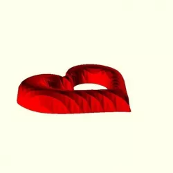 Hollow heart, flat on one side