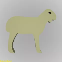 Lamb Silhouette Key Chain