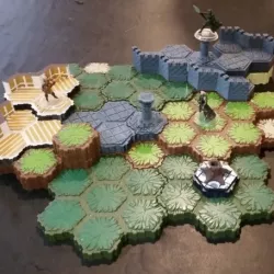 Locking Hex Terrain Wood Floor