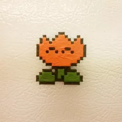 Pixel Fire Flower (Magnet or Pin) - Super Mario World