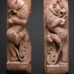 Rampant Mythical Lions (Vyala), 8th/9th century (RIGHT ONE ONLY)