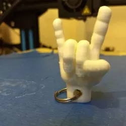 Rock and roll hand keychain