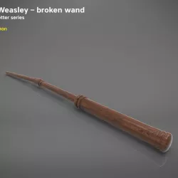 Ron Weasley broken wand - Harry Potter films 3D print model