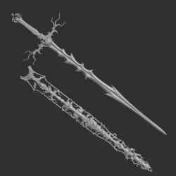 Skull sword and scabbard