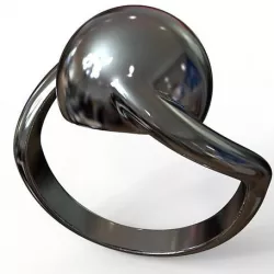 Twisted spherical titanium signet ring