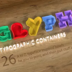 Typographic glyphs container collection