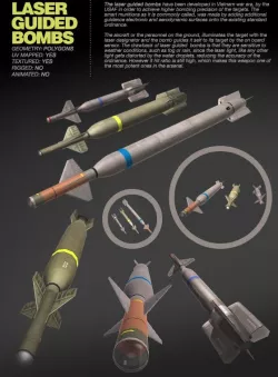 3 Laser Guided Bombs pack - 3ds max model