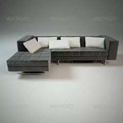 3 seats modern sofa with pillows
