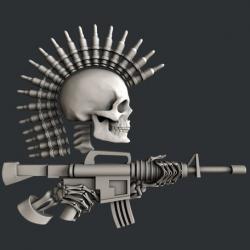 3d models Skull gun