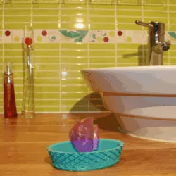 7 [set of seven matching bathroom accessories]