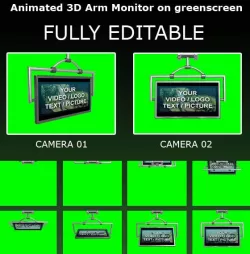 Animated 3D Arm Monitor on greenscreen