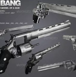 Big Bang - low poly model of a gun