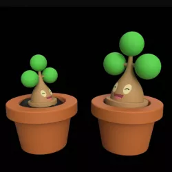 Bonsly with Flower Pot
