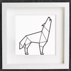 Customizable Origami Howling Wolf