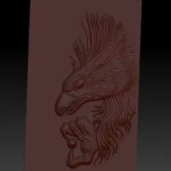 eagle 3d model of bas-relief for cnc