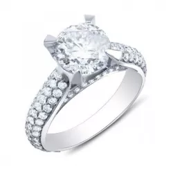 Free !! Jewelry 3D CAD Model Of Solitaire With Accents Ring