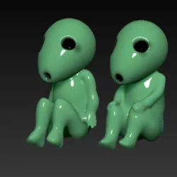 Glowing Kodama Princess Mononoke Luminous Tree Elves. (6 poses)