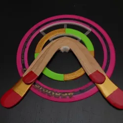 Hanger for Aerobies, boomerangs and ring-like objects