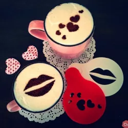 Hearts & Kiss Coffee Decoration Templates