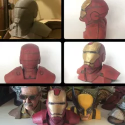 Iron Man Bust (Repaired, flattened)