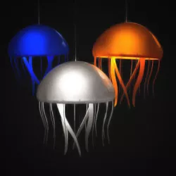 Jellyfish lamps with attachable tentacles