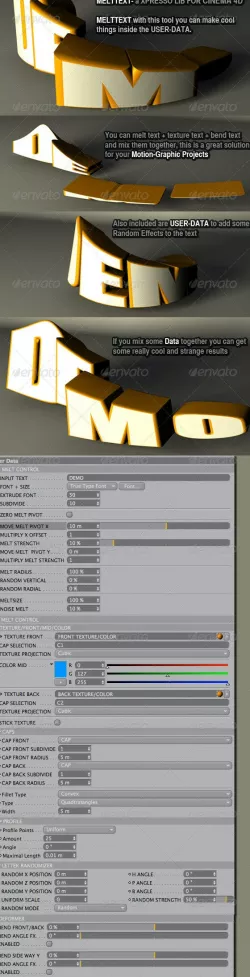 MELTTEXT- a XPRESSO LIB FOR CINEMA 4D