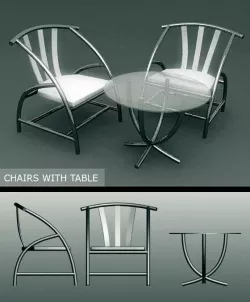 Modern chairs with table