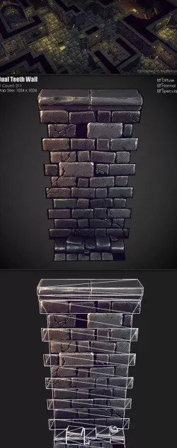 Modular Dungeon Set|Dual Teeth Wall Pack (8 of 20)