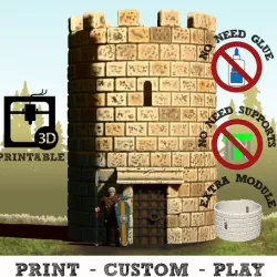 Modular Watchtower - WarGames - Scenary - 3D Printable kit