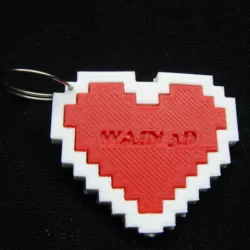 pixel Heart Key chain