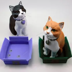 Schrodinky: British Shorthair Cat in a Box – 3D Printable, Multi Part Model - MULTI EXTRUSION PACKAGE