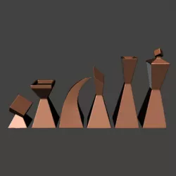 Square Modern Chess Set - Supportless