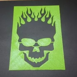 Stencil eletric skull
