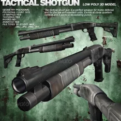 Tactical Shoot-Gun eitable 3ds max and obj file