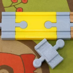 Toy Wood Train Track - Double Connector Shorter - rmx