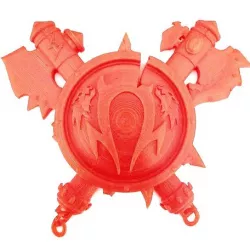 Warcraft 3 Orc Shield. For The Horde. World of Warcraft. Shield and Axes. Orc Sigil.