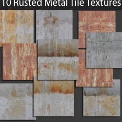 10 Rusted Metal Tile Textures Collection