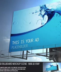 3D Billboard Mockup Scene - Max & V-Ray