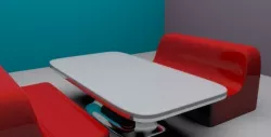 3D Diner Seat and Table