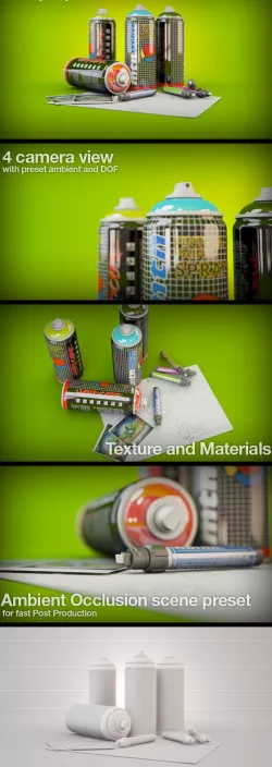 3D Spray and markers scene