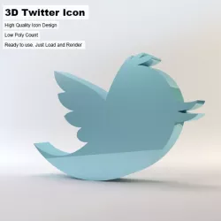 3D Twitter Icon